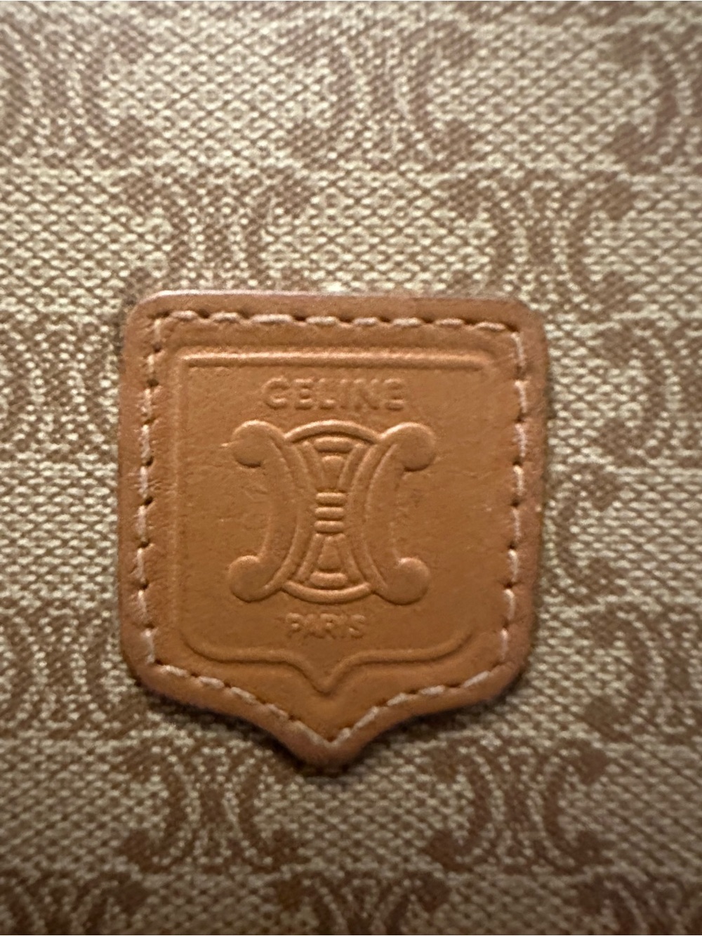 Vintage CELINE Macadam Triomphe Bifold Wallet Beige Coated Canvas - Picture 2 of 14